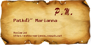 Patkó Marianna névjegykártya